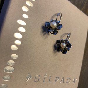 Silpada Sterling Silver Flower with Pearl Earring